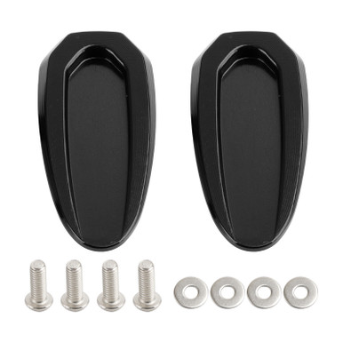 Black mirror delete blanking block off plates fits BMW S 1000 RR