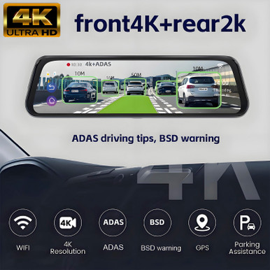 10-inch Full Screen HD 1080P Rearview Mirror Streaming Media Driving ...