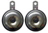 Horn 12 Volt Chrome front with black body OD 75mm Pair