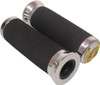 Grips Foam Black Chrome Ends With Gold Eagle End Cap 7/8" Grips Foam Pair