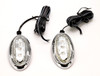 Oval Side Marker Light Flush Mounting with Blue LED Lights Pair