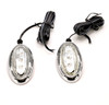 Oval Side Marker Light Flush Mounting with Green LED Lights Pair