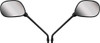 Mirrors 10mm Black Rectangle Left & Right Long Stem E-Marked Pair