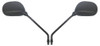 Mirrors 10mm Black Rectangle Left & Right Long Stem E-Marked Pair