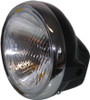 Headlight Round Black Back Complete Universal 7"