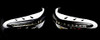 Pair of white universal motorcycle hand guards with integrated LED light strips