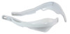 Pair of wrap round motorcycle hand guards in white with alloy insert