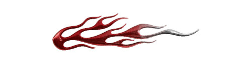Flame Trim 120mm x 40mm Adhesive Red to Chrome Pair