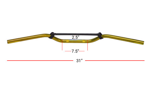 Handlebar 7/8" Aluminium Gold 2.50" Rise with Brace