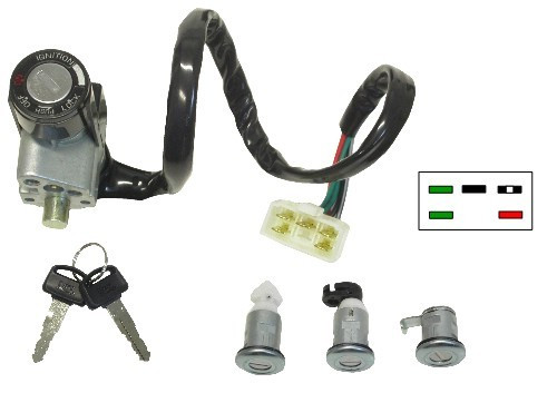 Ignition Switch Lock Set Fits Honda SGX50, FES125 97-03 4 Wires