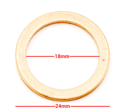 Exhaust Gaskets Copper OD 24mm, ID 18mm, Thickness 1.60mm Per 10 969236