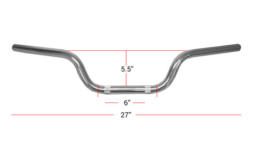 Handlebar 7/8" Chrome 4.75" Rise OE Style as fitted Fits Honda CG12