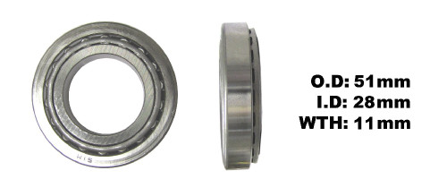 Taper Bearing ID 28mm x OD 51mm x Thickness 11mm 92048-005