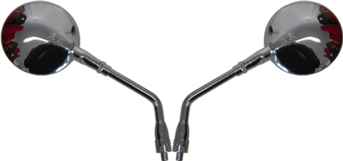 Mirrors 10mm Chrome Round Left & Right Fits Kawasaki Zephyr 89-93 Pair