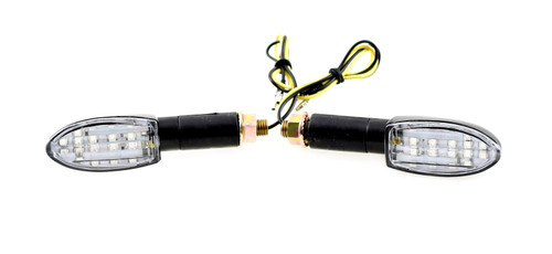 Universal Mini LED Motorcycle Indicator Black, Look.