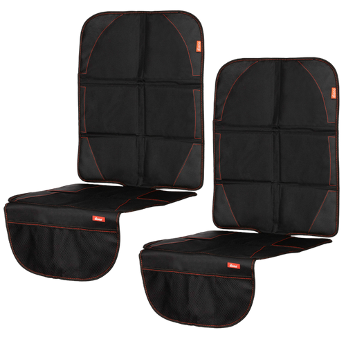 Diono Ultra Mat Pack of 2 Full Size Car Seat Protectors For Under Car Seat [Black]