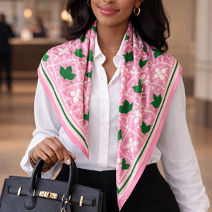 Pink Adire Square Scarf