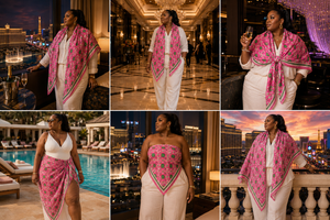 Pink Adire XL scarf