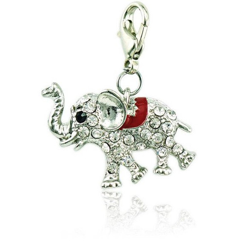 Rhinestone Elephant Charm