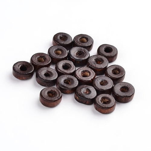 Brown Wood Beads, TUBE, 6mm x 3.5mm, 100 pcs