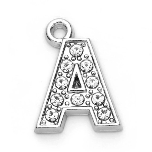 Rhinestone Letter Charm A