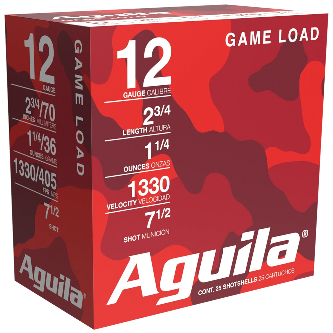 Aguila Game Load 12 Gauge 2-3/4" 1-1/4oz #7.5 Shot 25rds Per Box (1CHB1207) - FREE SHIPPING ON ORDERS OVER $200 