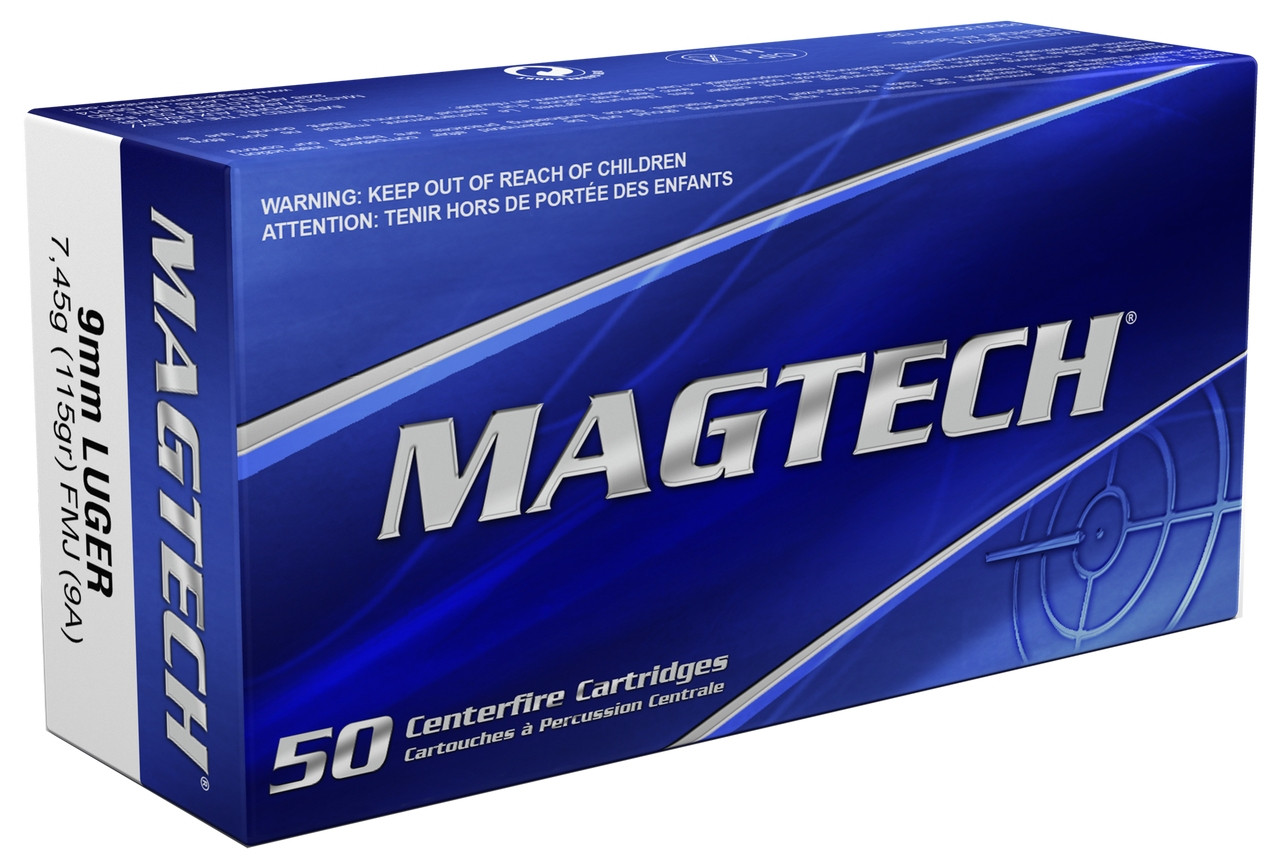 Magtech 9mm Full Metal Jacket 115 Grain Full Metal Jacket 50rds Per Box (9A)- FREE SHIPPING ON ORDERS OVER $200 