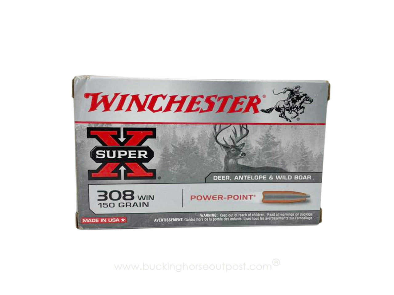 Winchester 308 Win 150 Grain Super X Power Point, 20rds per box  (X3085), Police Trade In 