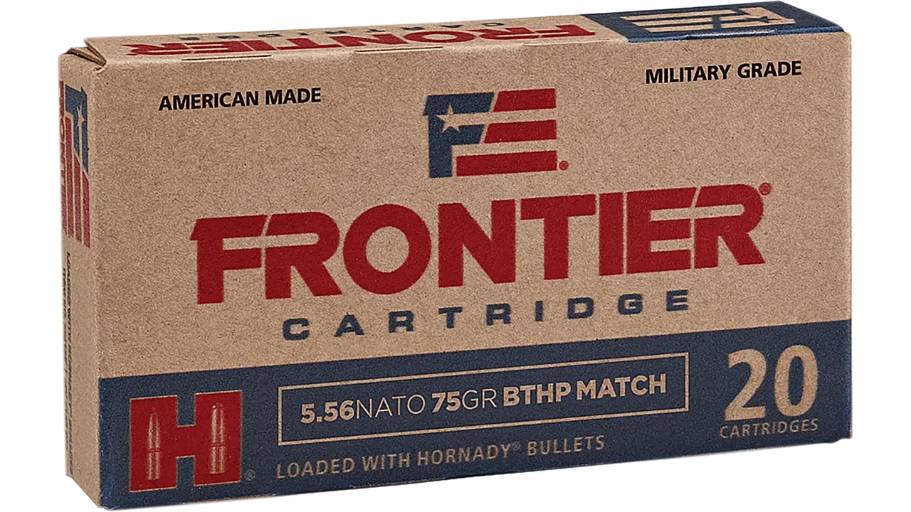 Frontier Cartridge FR320 Military Grade Centerfire Rifle 5.56x45mmNATO 75gr Hollow Point Boat Tail Match 20 Per Box/25 Case