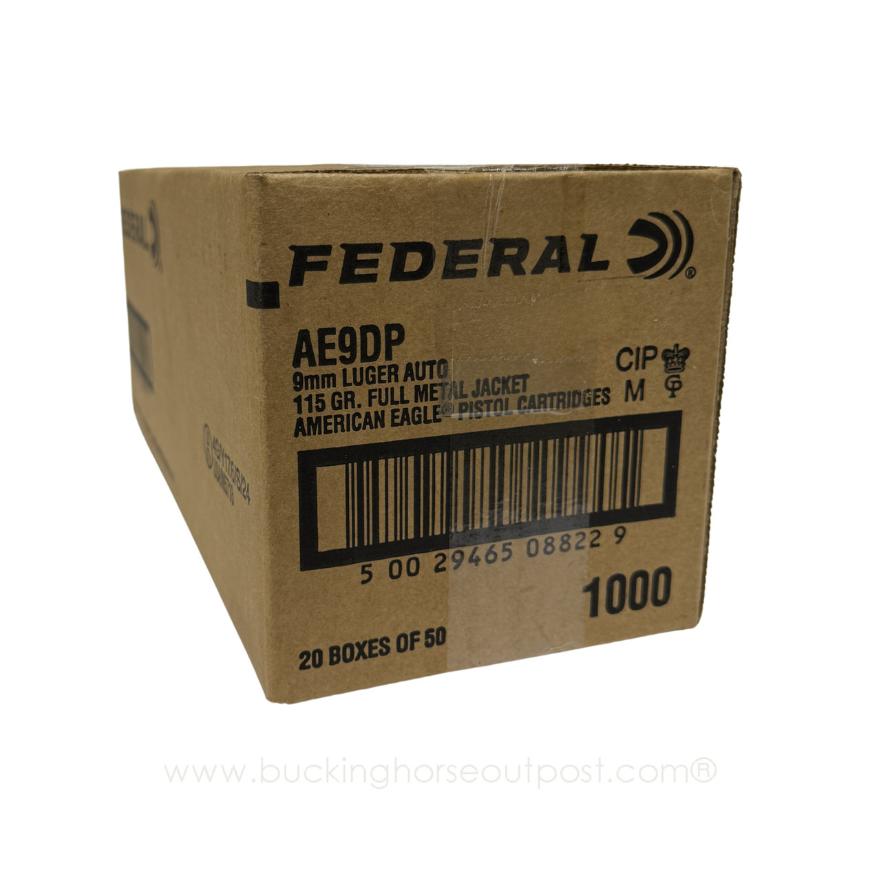 Federal American Eagle 9mm 115 Grain Full Metal Jacket 1000rds Per Case (AE9DP)
