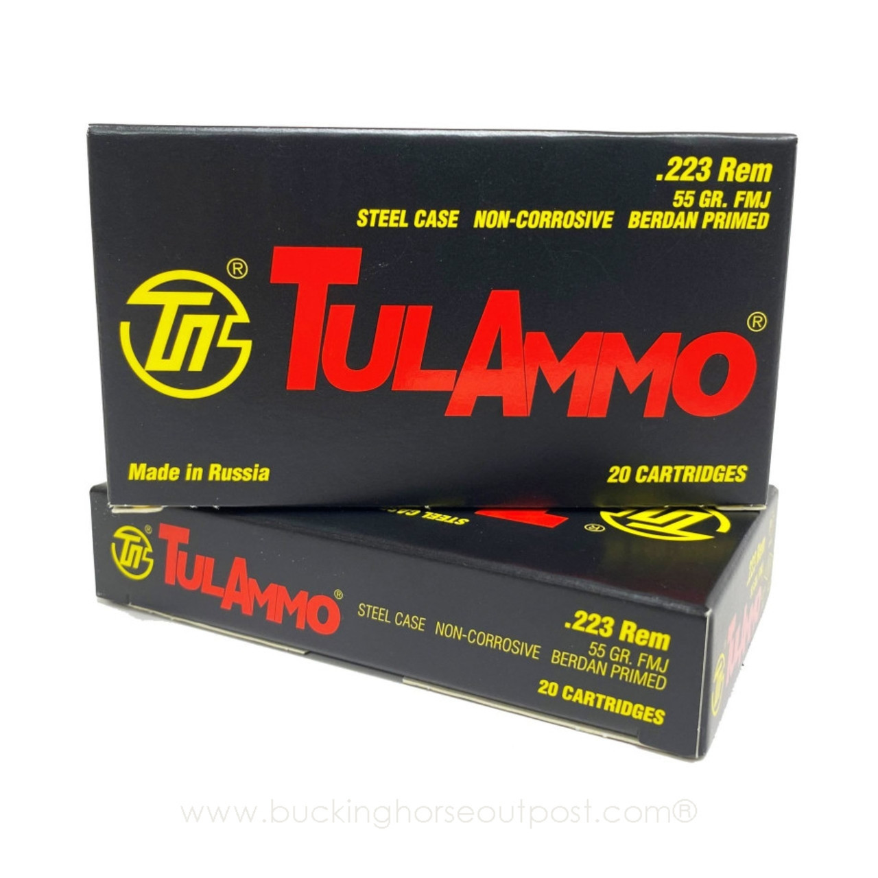 TulAmmo .223 Remington 55 Grain Steel Case 20rds Per Box (TA223550