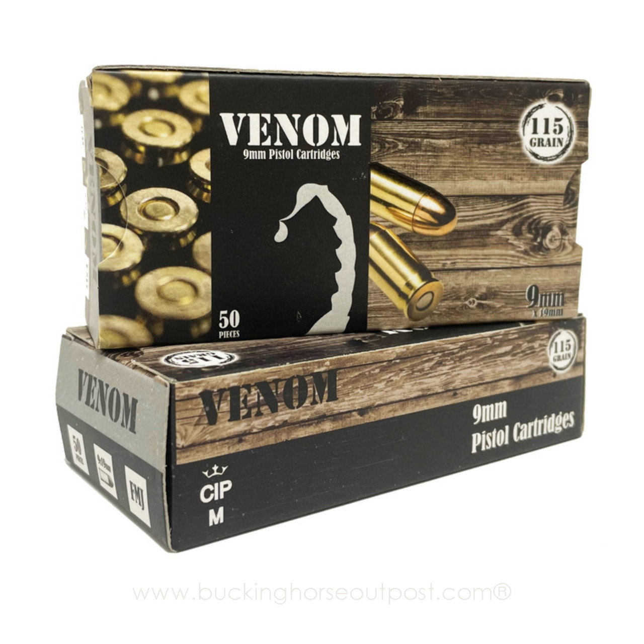 Venom  9mm Luger 115 Grain Full Metal Jacket 50rds Per Box (30461V)- FREE SHIPPING ON ORDERS OVER $175-Limit 10 Boxes