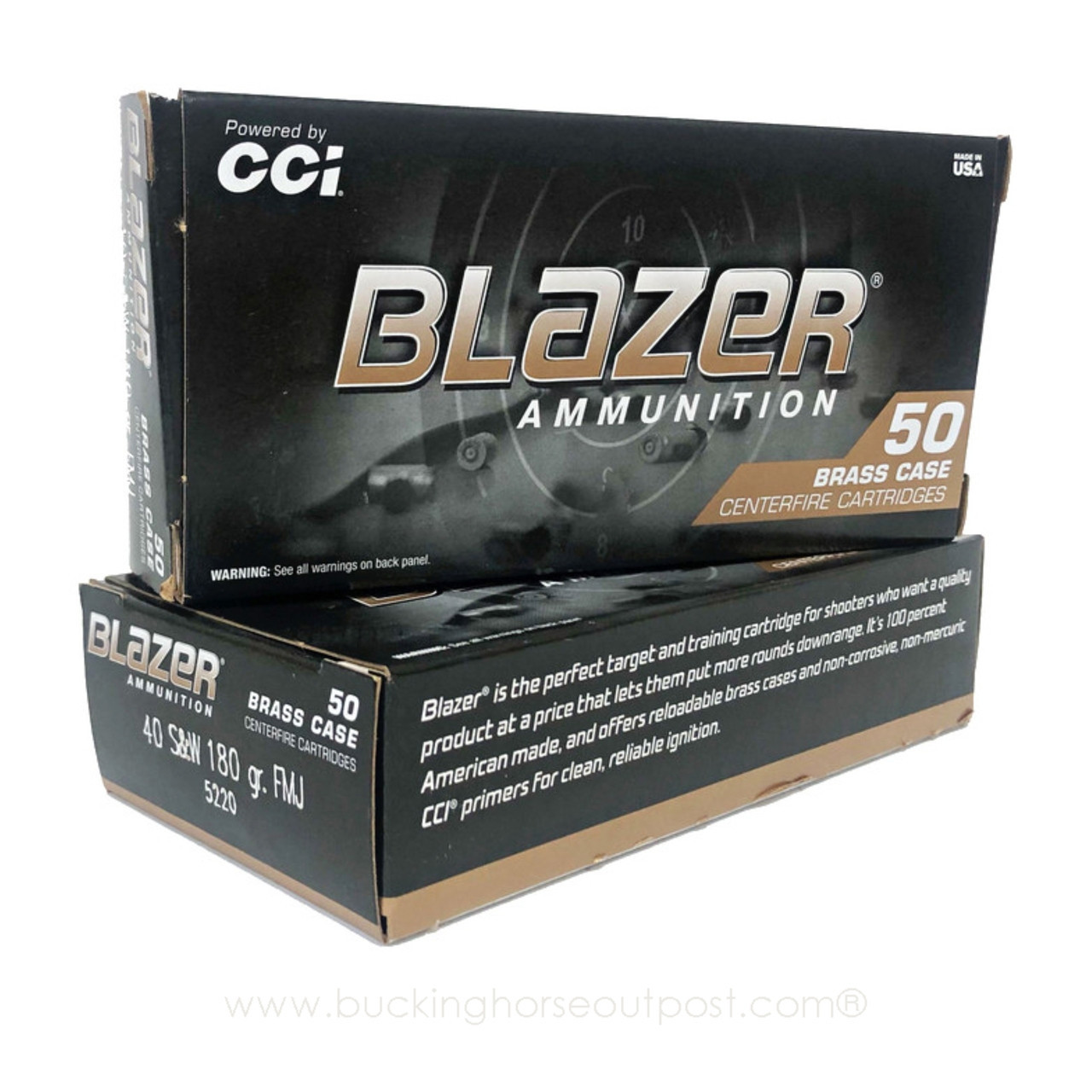 CCI Blazer Brass .40 S&W 180 Grain Full Metal Jacket Flat