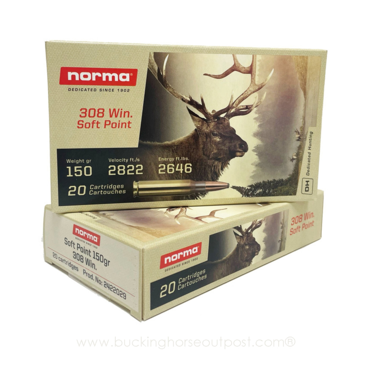 Norma Hunting Medium Game .308 Winchester 150 Grain Soft Point 20rds Per  Box (2422029) FREE SHIPPING on orders over $125