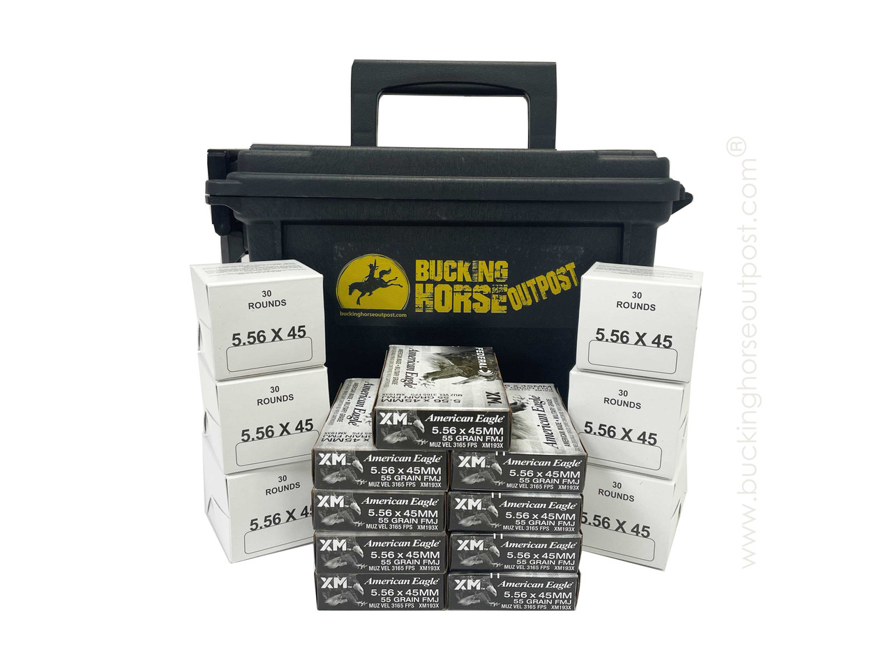 Battle Box Ammo Can - 180rds Winchester M855 5.56mm 62 Grain SS109 & 180rds Federal American Eagle XM193X 5.56mm 55 Grain FMJBT - FREE SHIPPING on orders over $125