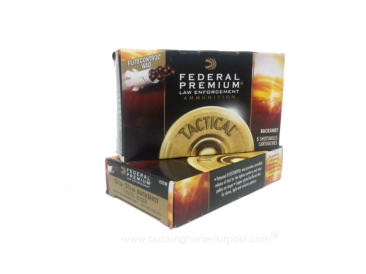 Federal Tactical 12 Gauge 2-3/4" 00 Buckshot 9 Pellet 5rds Per Box (LE13200) Police Trade In- FREE SHIPPING ON ORDERS OVER $175