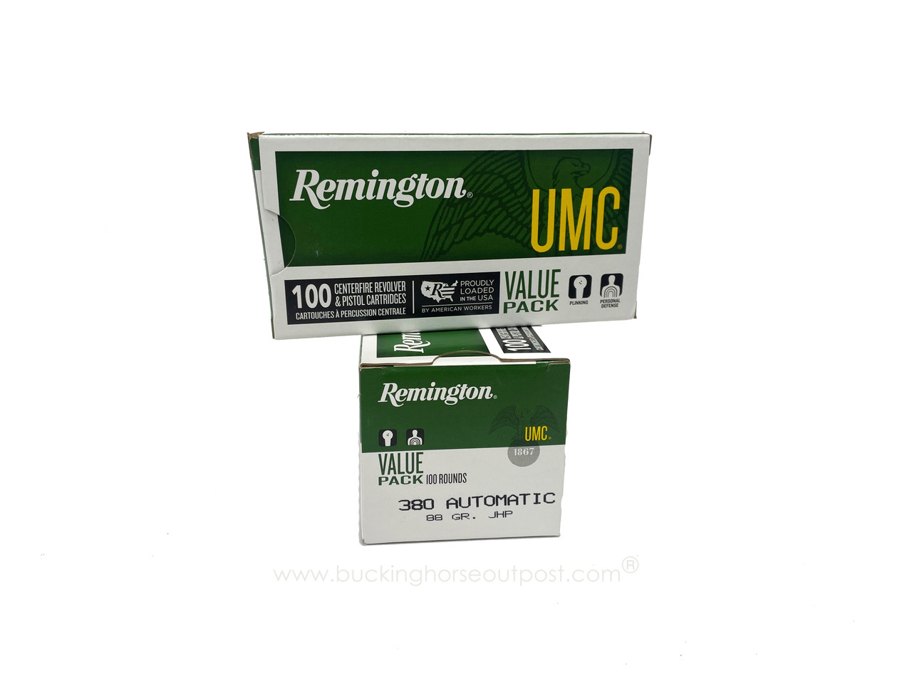 Remington UMC .380 Auto 88 Grain Jacketed Hollow Point Value Pack 100rds Per Box (R23974)- FREE SHIPPING ON ORDERS OVER $175