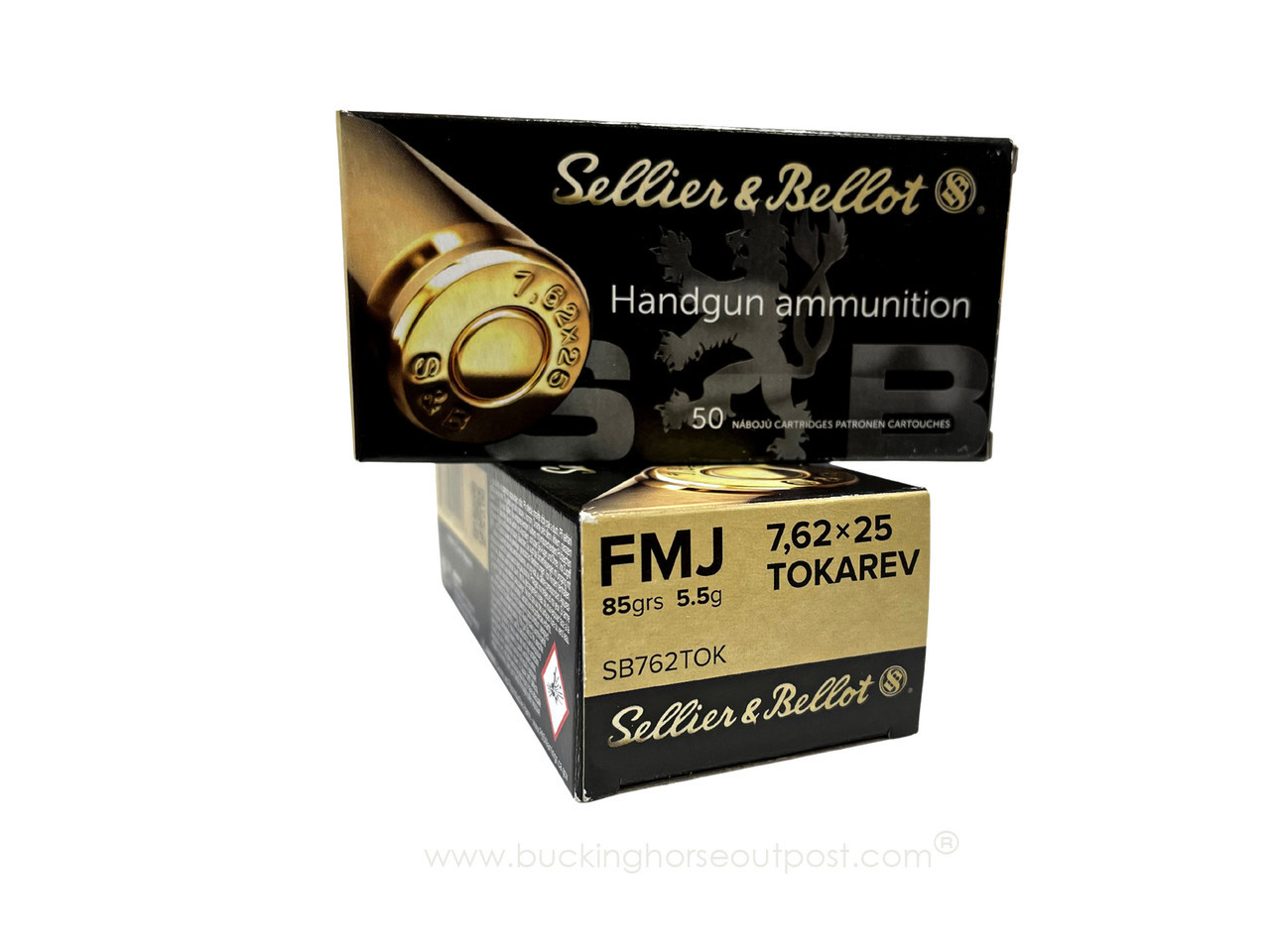 Sellier & Bellot 7.62x25mm Tokarev 85 Grain Full Metal Jacket 50rds Per Box (SB762TOK)- FREE SHIPPING ON ORDERS OVER $200 