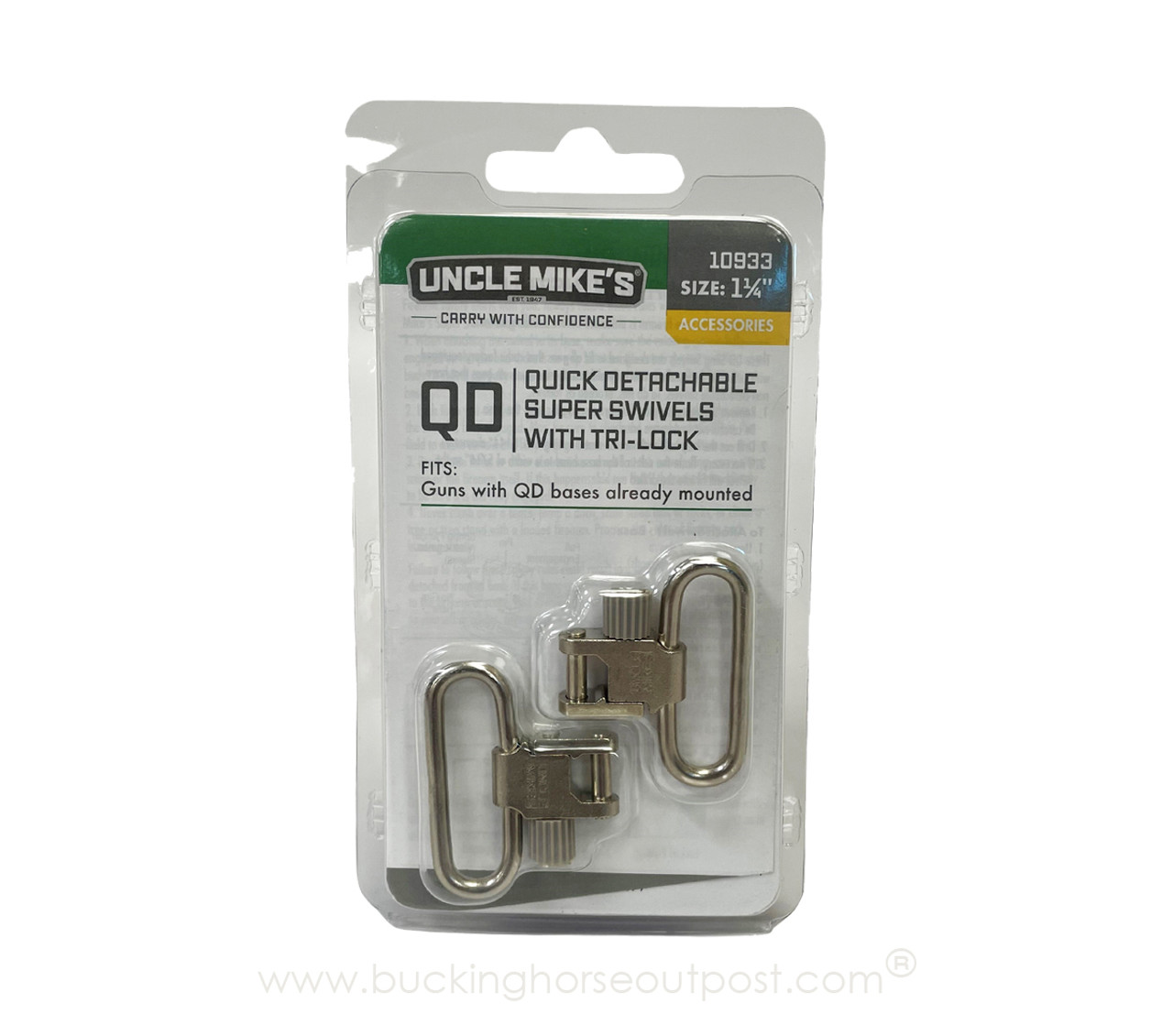 1-1/4" Quick Detachable Swivels With Tri-Lock Black