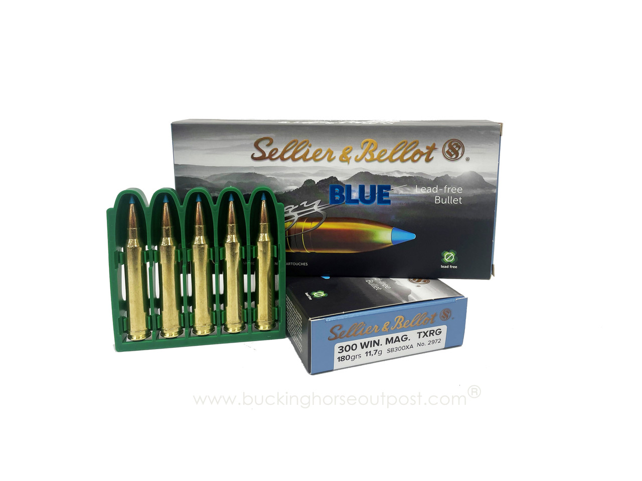 Sellier & Bellot .300 Winchester Magnum 180 Grain TXRG  Blue Lead Free Ballistic Tip 20rds Per Box (SB300XA)- FREE SHIPPING ON ORDERS OVER $175