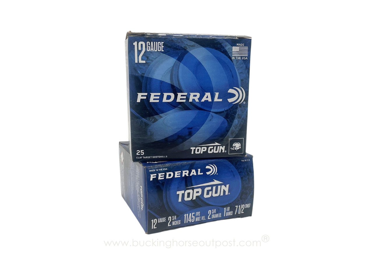 Federal Top Gun 12 Gauge 2-3/4" 1-1/8oz #7.5 Shot 25rds Per Box (TGL127.5)- FREE SHIPPING ON ORDERS OVER $175