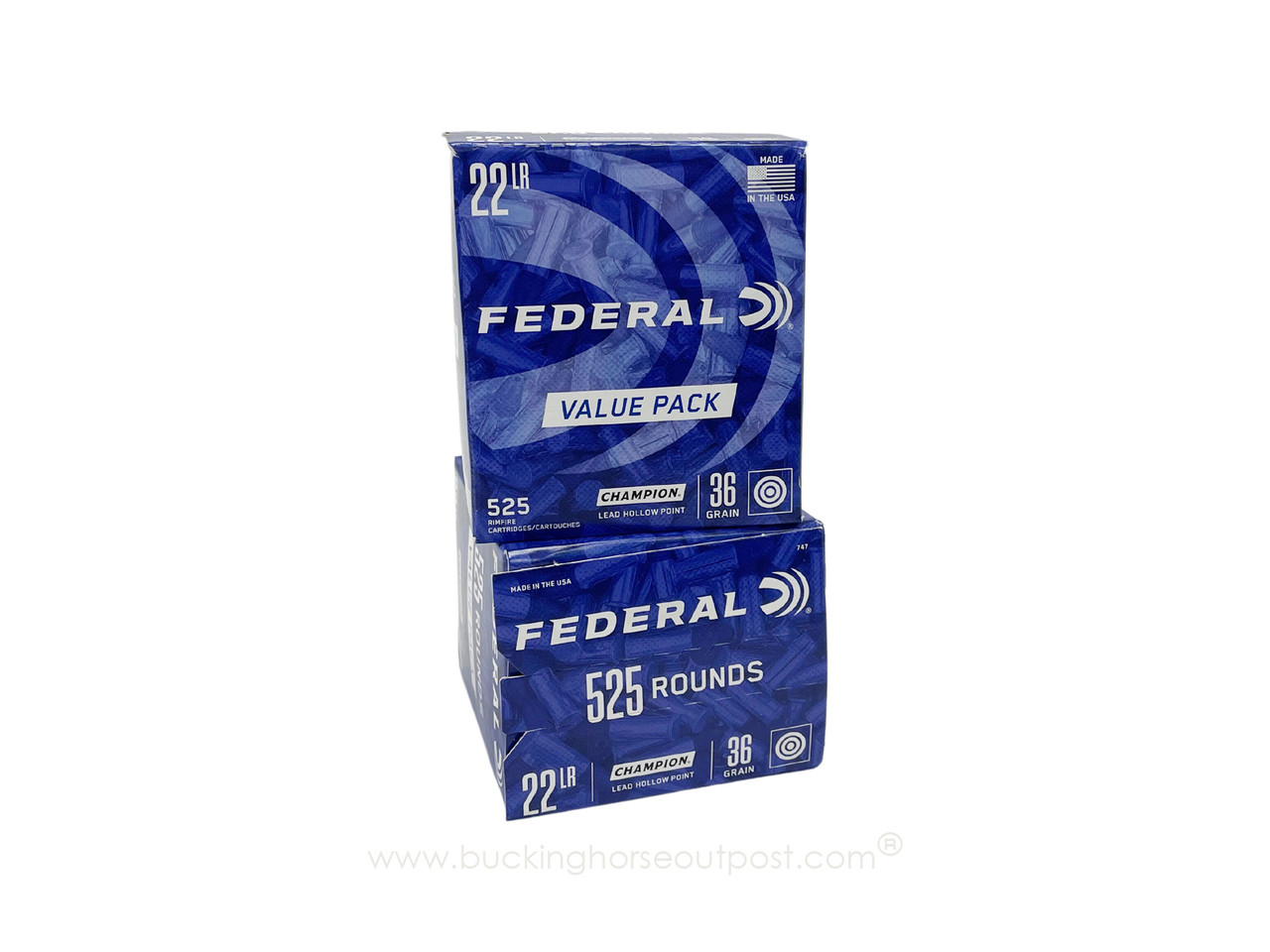 Federal Champion .22 Long Rifle 36 Grain Lead Hollow Point 525rds Per Box (747) - FREE SHIPPING on orders over $175