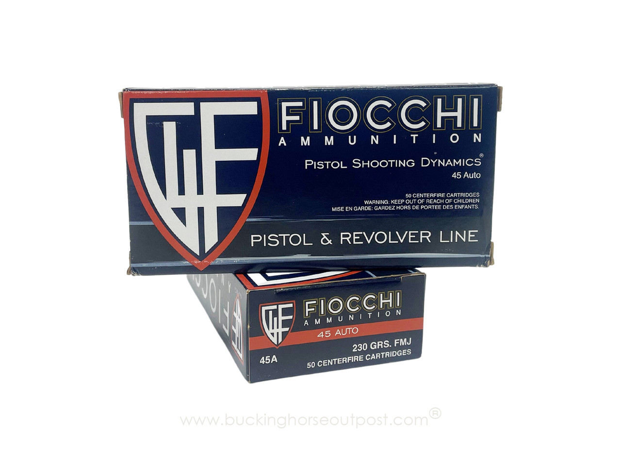 Fiocchi .45 Auto 230 Grain Full Metal Jacket 50rds Per Box (45A) -Police Trade In 