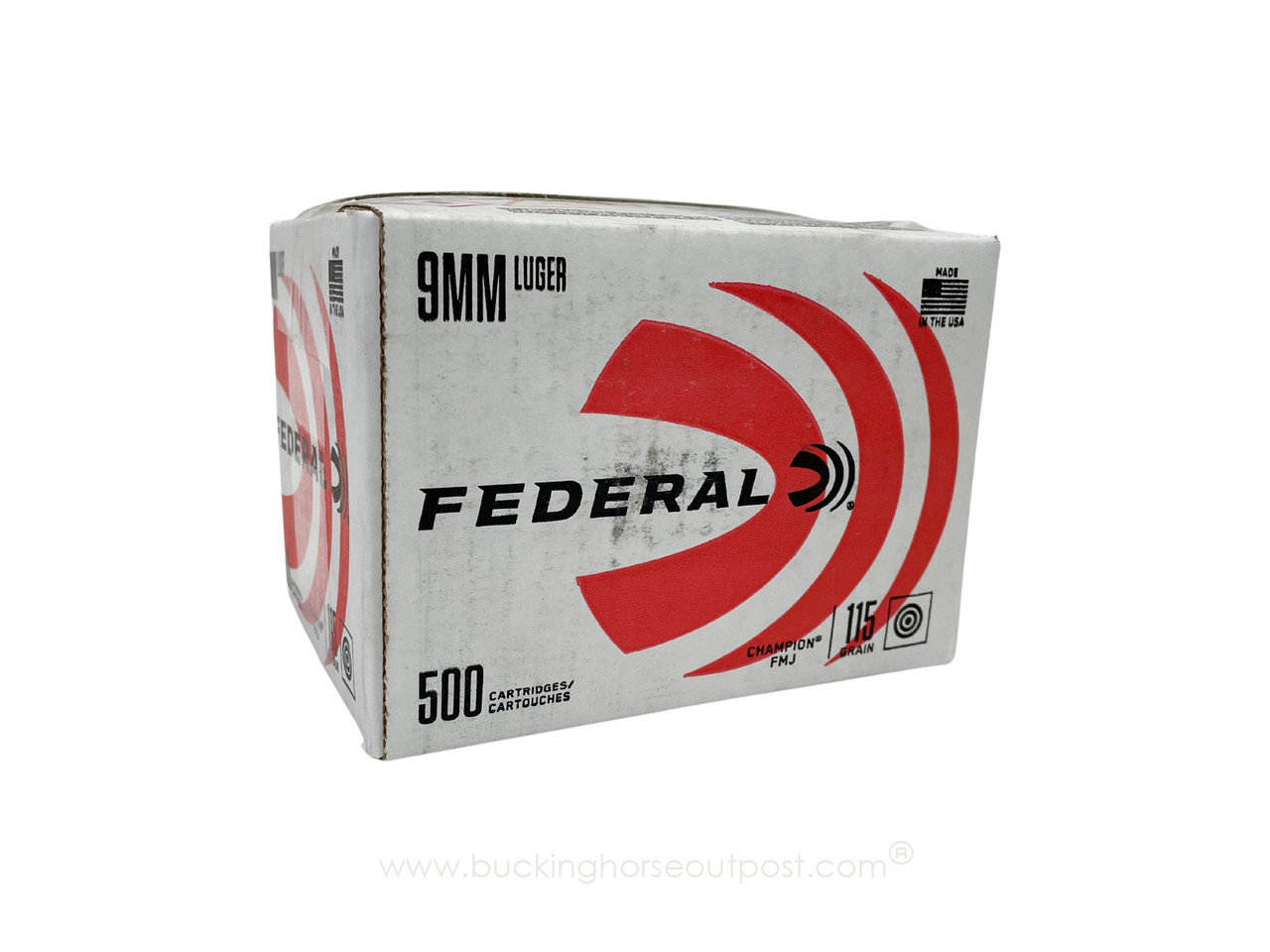 Federal Champion Training 9mm 115 Grain Full Metal Jacket 500rds LOOSE Per Case (C9115A500) Limit 10 cases - FREE SHIPPING on orders over $175