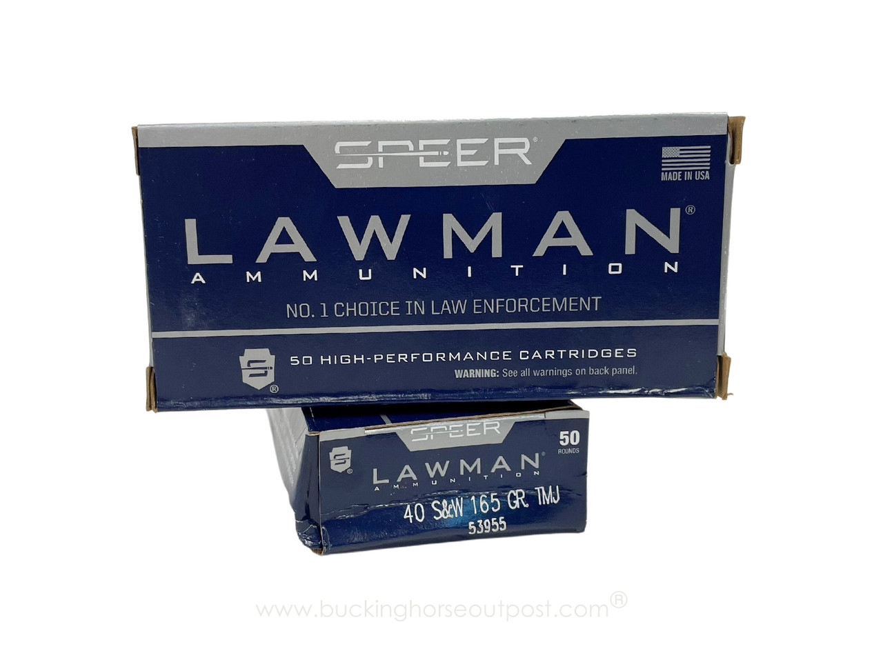 Speer Lawman .40 S&W 165 Grain Total Metal Jacket 50rds Per Box (53955) - Police Trade In 50rds Per Box - FREE SHIPPING ON ORDERS OVER $175