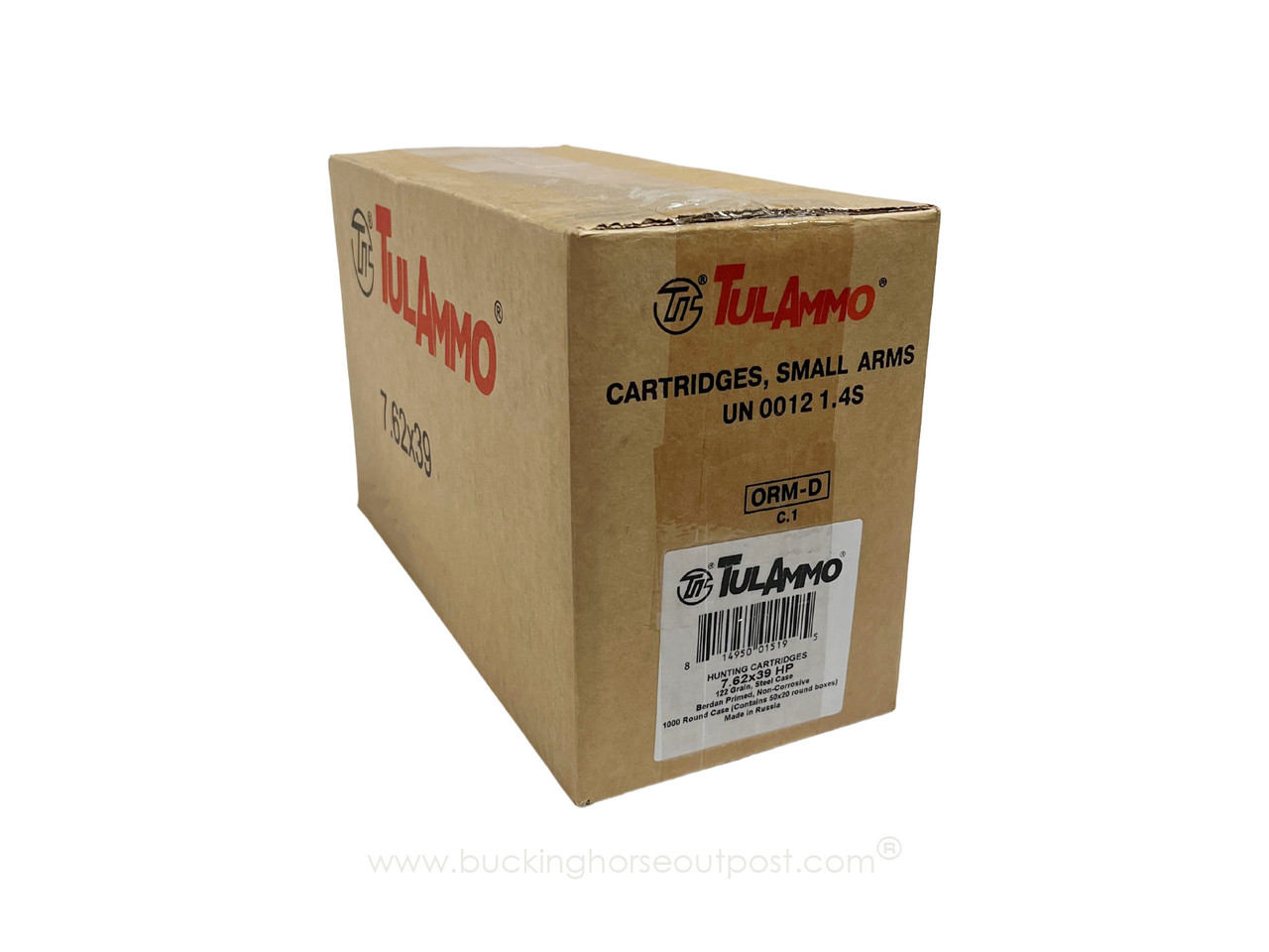 TulAmmo Hunting Cartridge 7.62x39mm 122 Grain Hollow Point Steel Case 1000rds Per Case (UL076202) - FREE SHIPPING ON ORDERS OVER $175