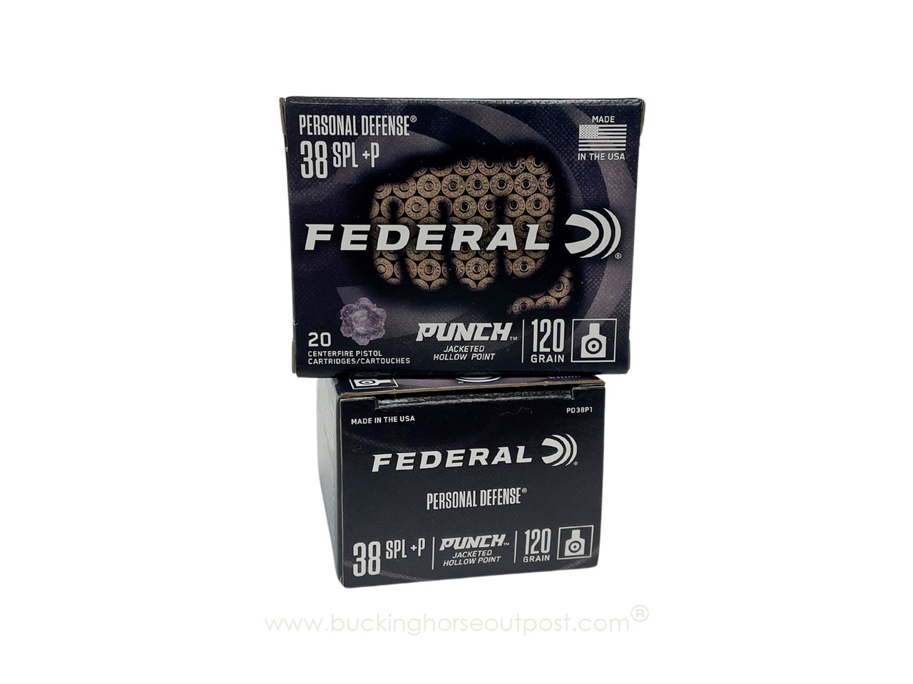 Federal Personal Defense Punch .38 Special (+P) 120 Grain Jacketed Hollow Point  20rds Per Box (PD38P1) - FREE SHIPPING ON ORDERS OVER $175