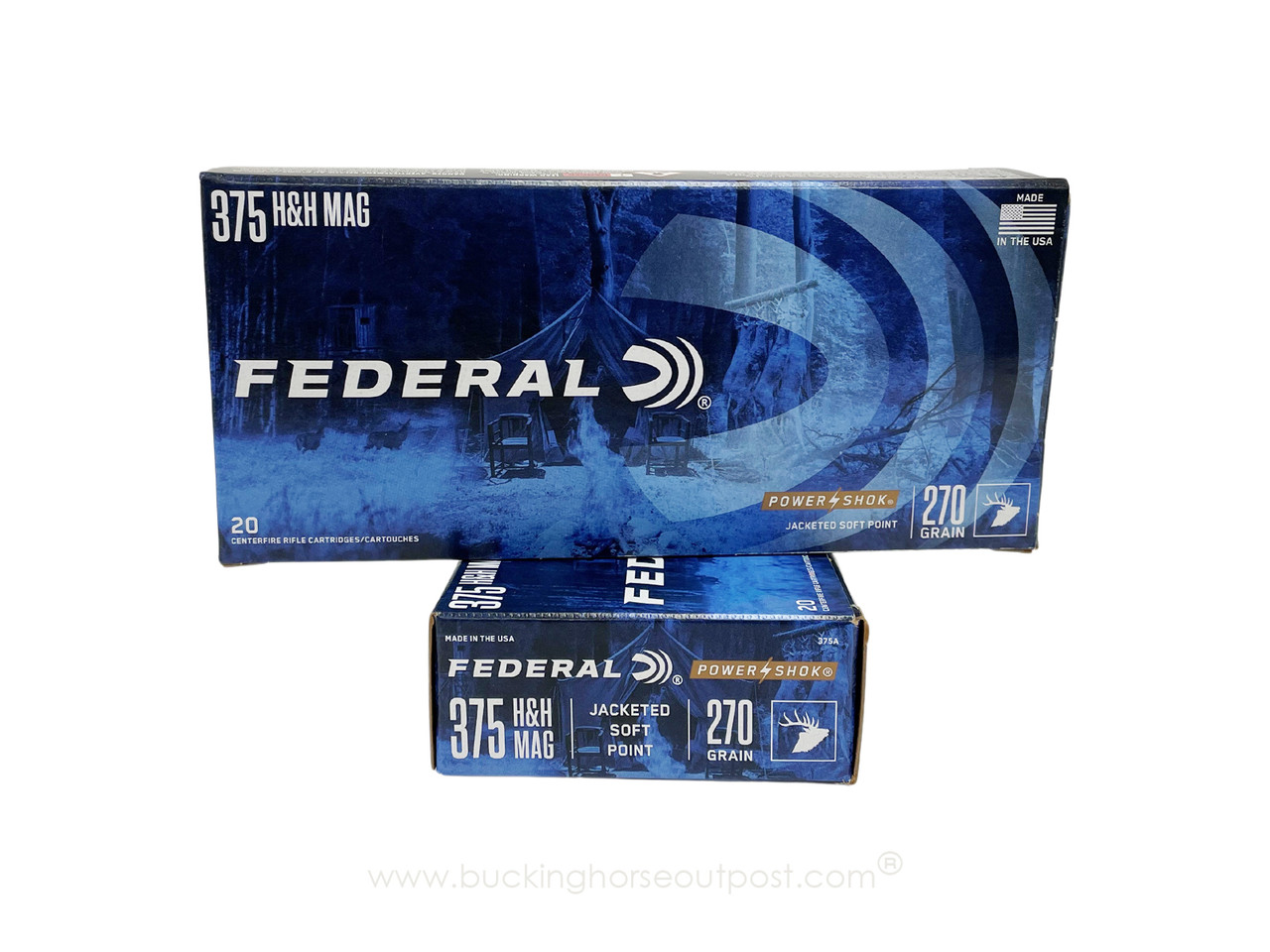 Federal Power-Shok .375 H&H Magnum 270 Grain Jacketed Soft Point 20rds Per Box (375A) - FREE SHIPPING ON ORDERS OVER $175