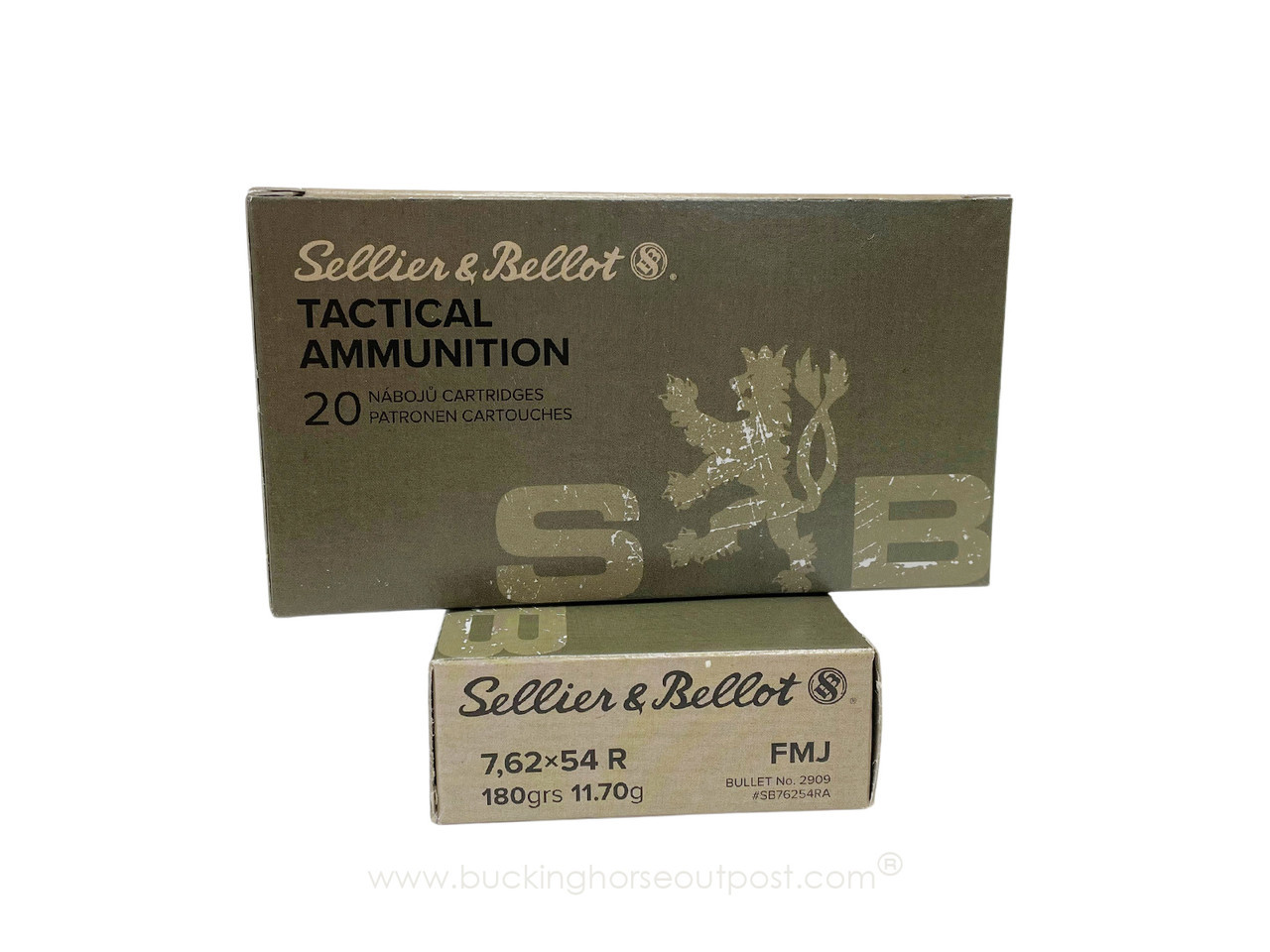 Sellier & Bellot 7.62x54R 180 Grain Full Metal Jacket 20rds Per Box (SB76254RA) - FREE SHIPPING ON ORDERS OVER $200 
