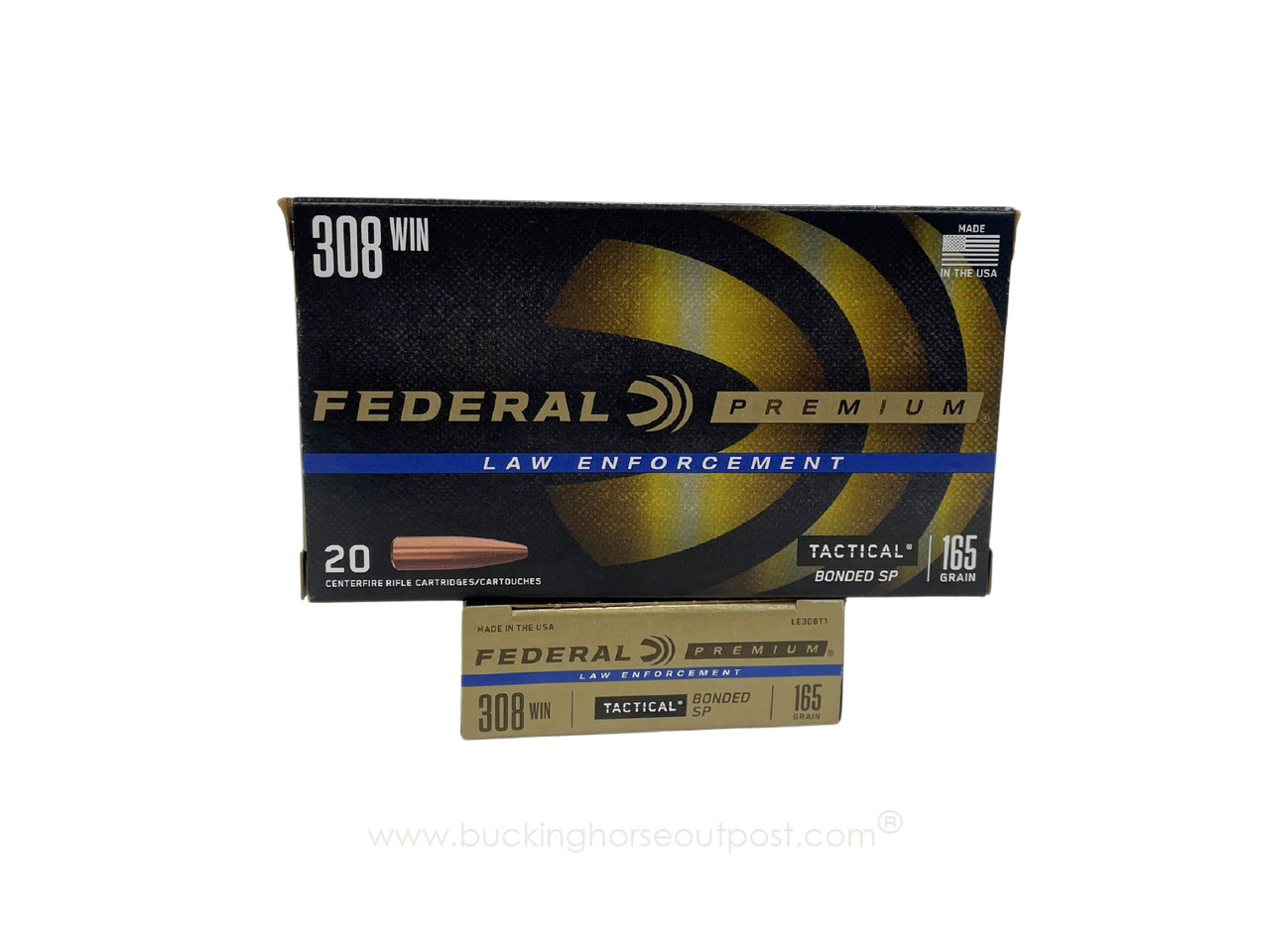 Federal Premium LE Tactical Bonded .308 Winchester 165 Grain Bonded Soft-Point 20rds Per Box (LE308T1) - Police Trade In - FREE SHIPPING ON ORDERS OVER $175